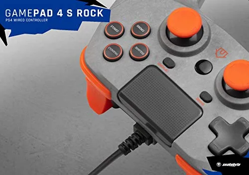 Snakebyte Rock Gamepad Orange/Gris PS4 - vue 4