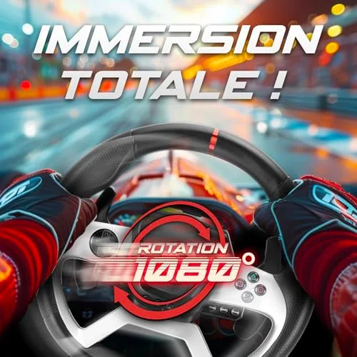 SPIRIT OF GAMER - VOLANT MULTIPLATEFORME A RETOUR DE FORCE RACE WHEEL FORCE 1080RS - vue 3