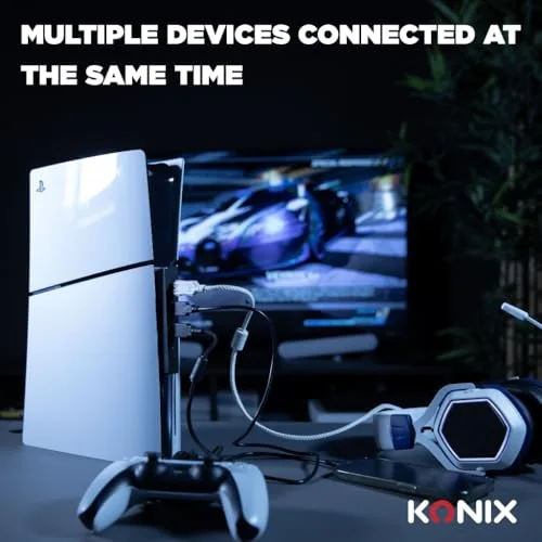 Station daccueil - Konix - PS5 Slim - 3 ports USB 2.0 - Port Type-C - Design élégant - vue 2