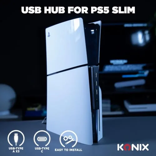 Station daccueil - Konix - PS5 Slim - 3 ports USB 2.0 - Port Type-C - Design élégant - vue 4