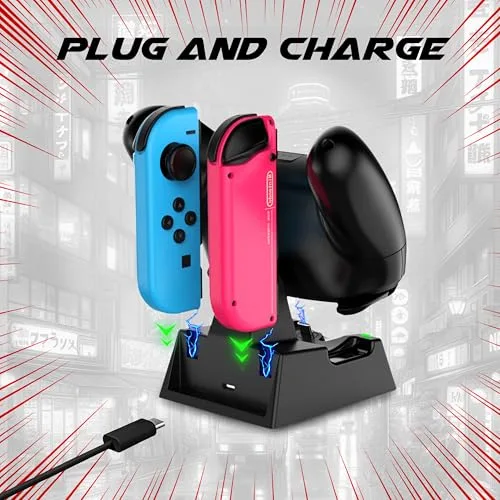 Station de charge - AKUMA - Cyber V02 - Charge ultra-rapide - Compatible Switch - Charge intelligente - vue 5