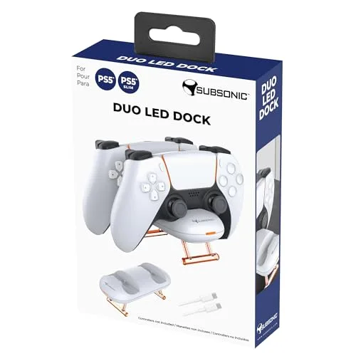 Station de charge double pour manettes PS5 Dualsense - SUBSONIC - Blanc - vue 7