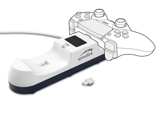 Station de Charge JAZZ USB Double pour Manette PS5 Blanche - vue 2