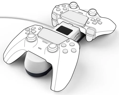 Station de Charge JAZZ USB Double pour Manette PS5 Blanche - vue 3