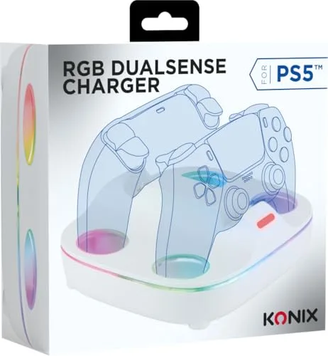 Station de charge Konix 61889000107 RGB DualSense PS5 Blanc - vue 7