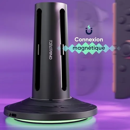 Station de Charge - Oniverse - Nintendo Switch 2 - Recharge 4 Joy-Cons - Indicateurs LED - USB-C - vue 3