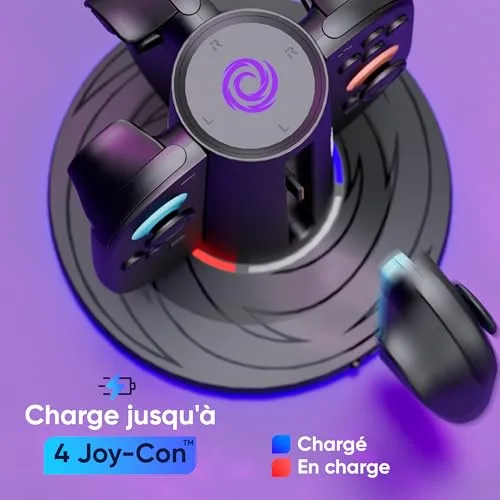 Station de Charge - Oniverse - Nintendo Switch 2 - Recharge 4 Joy-Cons - Indicateurs LED - USB-C - vue 4
