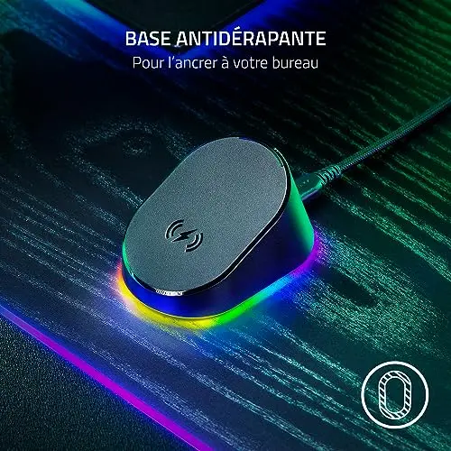 Station de chargement - Razer - Basilisk v3 Pro - Charge sans fil - Éclairage Chroma RGB - Design moderne - vue 6