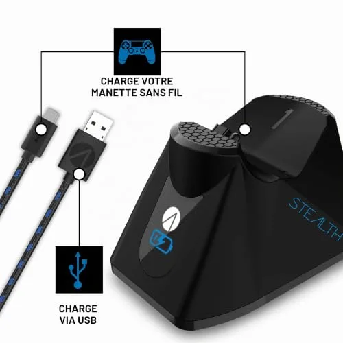 Station de chargement - Stealth - Ultimate - Noir - Accessoire PS4 - 5 en 1 - vue 4