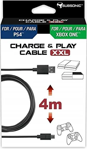 Subsonic Câble Micro USB XXL 4m pour PS4 et Xbox One