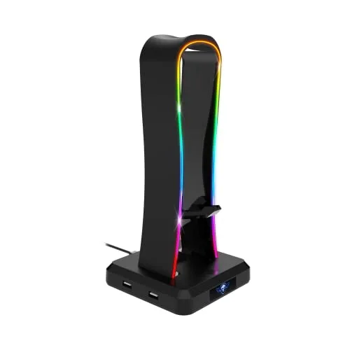 Support Casque Gaming - SPIRIT OF GAMER - SENTINEL - 11 Effets Lumineux - Hub USB - Compatible PC/PS4/Xbox - vue 3