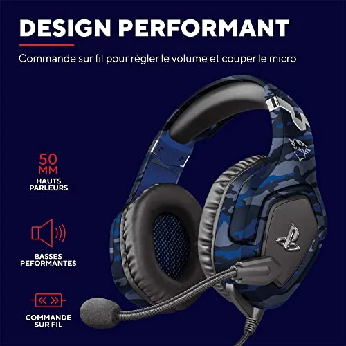 Trust Gaming Casque Gamer PS4 et PS5 avec Licence Officielle pour Playstation GXT 488 Forze-B Microphone Flexible - vue 2