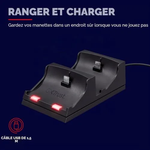 Trust GXT 235 Station de Charge Duo PS4 - vue 3