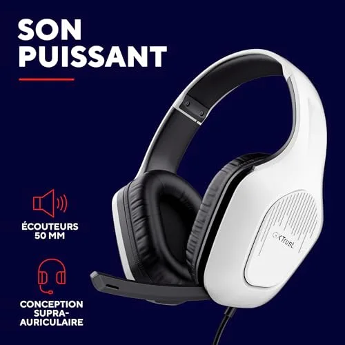 Trust GXT 418W Rayne Casque Gaming Léger pour PC Xbox PS4 PS5 Switch Mobile Transducteurs 50 mm Jack 3.5 mm Câble de 2 m - vue 5