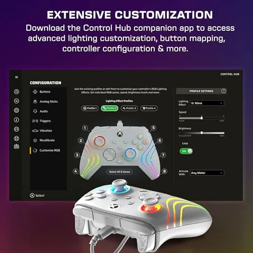 TURTLE BEACH Manette de jeu - Xbox Series XS Xbox One et PC - Afterglow Wave - RGB Filaire Gris - vue 6