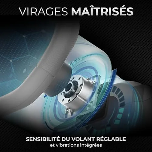 Volant gaming - SPIRIT OF GAMER - Race Wheel Pro 5 - Volant 255 cm - Multi-plateforme - Rotation 270° - vue 4