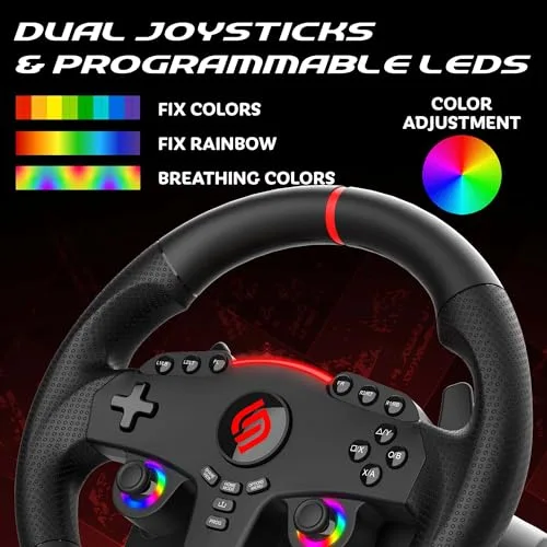 Volant gaming - SUBSONIC - Double joysticks LED - PS4 PC Switch Switch 2 Xbox One Xbox Series - vue 6