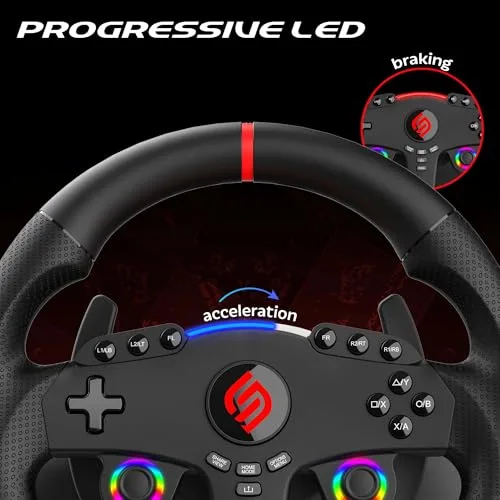 Volant gaming - SUBSONIC - Double joysticks LED - PS4 PC Switch Switch 2 Xbox One Xbox Series - vue 8