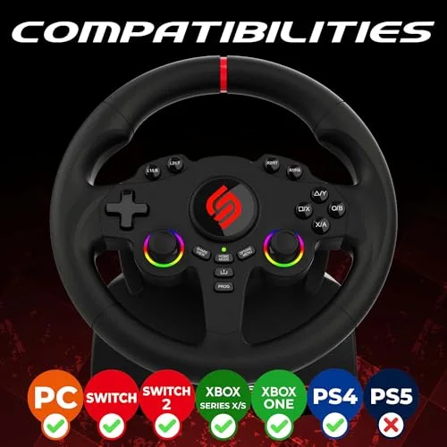 Volant gaming - SUBSONIC - Double joysticks LED - PS4 PC Switch Switch 2 Xbox One Xbox Series - vue 2