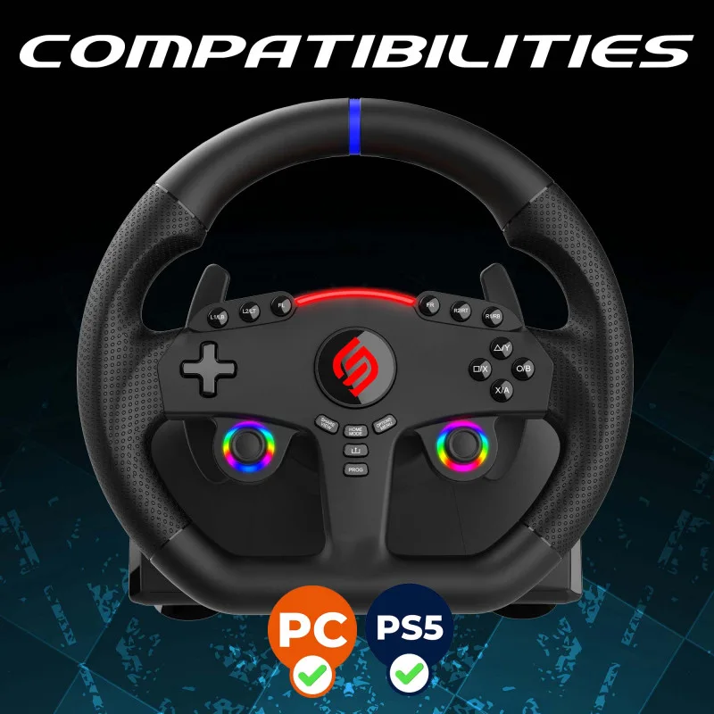 Subsonic 270 GT5 Volant PS5 PC Double Joysticks LED