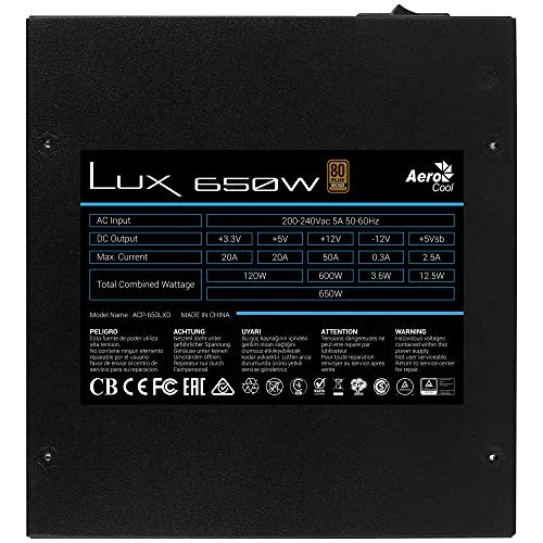 Aerocool Lux 650W 80+ Bronze - vue 4