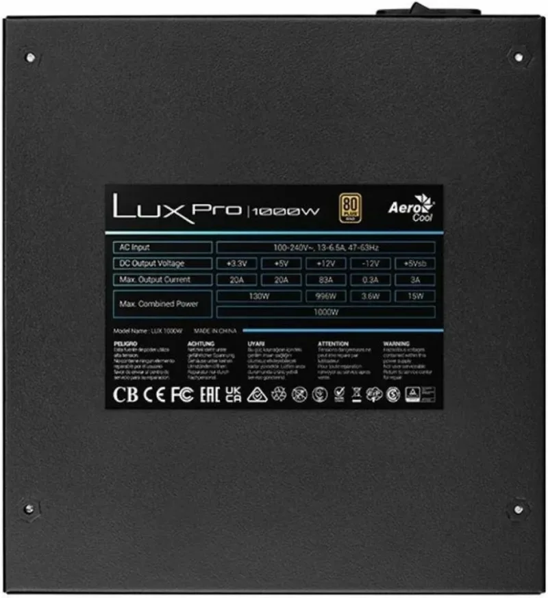 Alimentation Aerocool LUXPRO1000 1000W 80plus Gold +90% ATX 3.0 et Pcie 5.0 - image 4