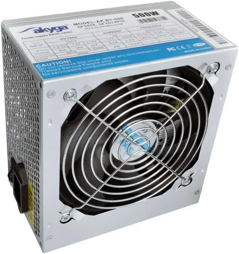 Alimentation Akyga 500W ATX Certifiée CE AK-B1-500 Refroidissement actif - image 2