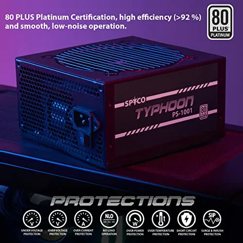 Alimentation ATX - SPYCO - Typhoon PS-1001 - 1000W - 80 PLUS Platinum - Full modulaire - vue 2