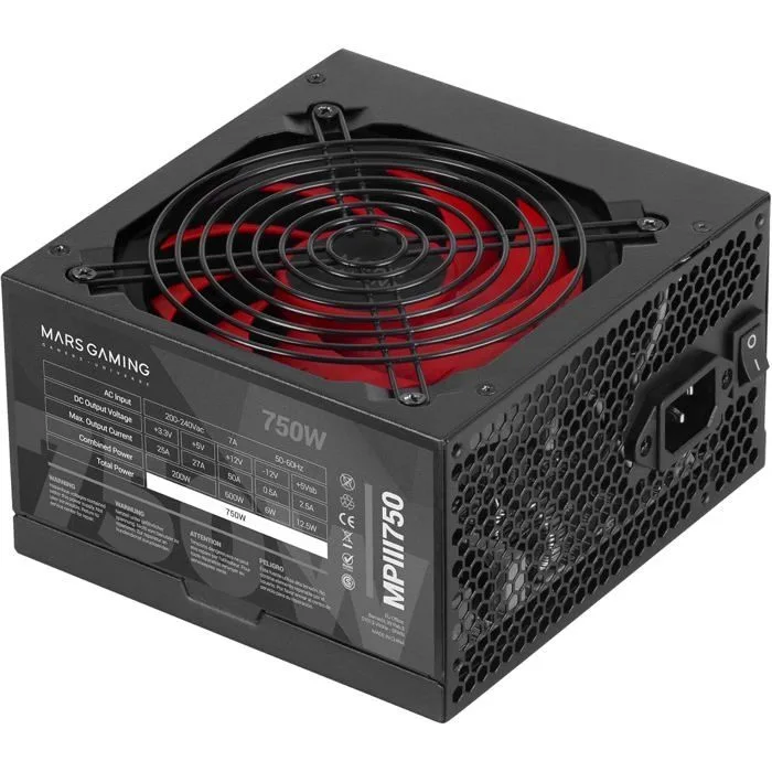 Mars Gaming MPIII750 750W 85% Efficacité ATX Non Modulaire