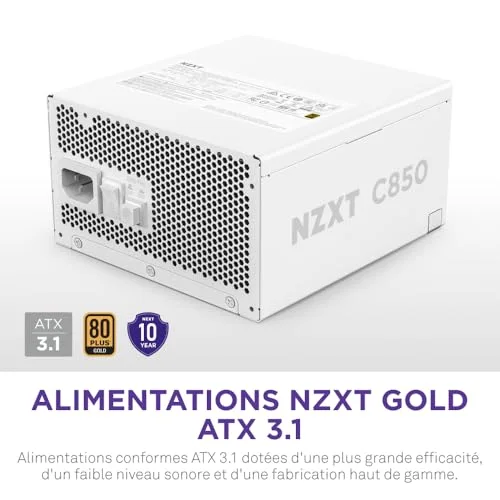 Alimentation PC - NZXT - PA-8G2BW-EU - 850 W - vue 2