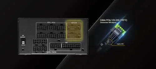 Asrock Phantom Gaming 1300W modulaire noir - vue 7