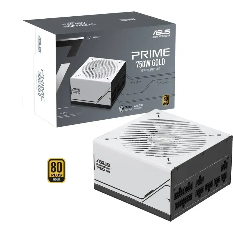Alimentation PC modulaire ASUS PRIME 750W 80 PLUS Gold blanc et noir - alimentation vue principale