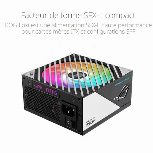 ASUS ROG Loki SFX-L 750W 80+ Platinum modulaire noir et blanc - vue 4