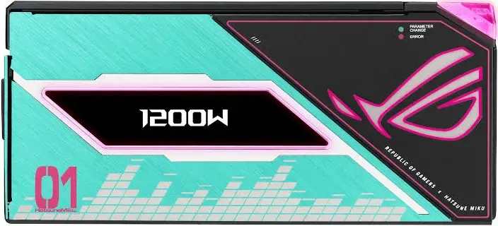 Source d'Alimentation Asus ROG THOR-1200P3-MIKU 1200W 80+ Platinum modulaire RGB - alimentation vue principale