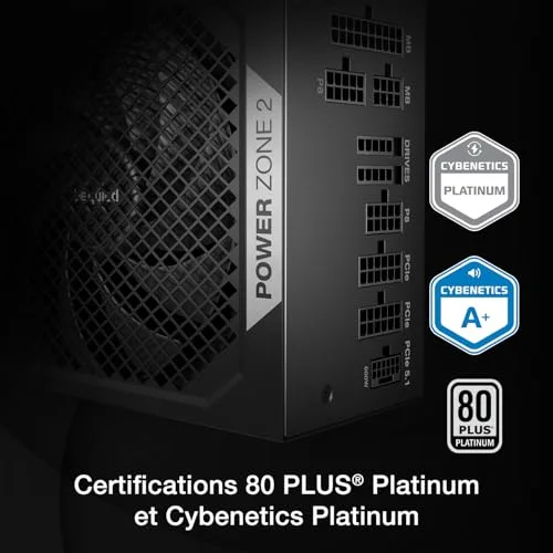 Be Quiet Power Zone 2 RGB 850W 80+ Platinum modulaire noir - vue 2
