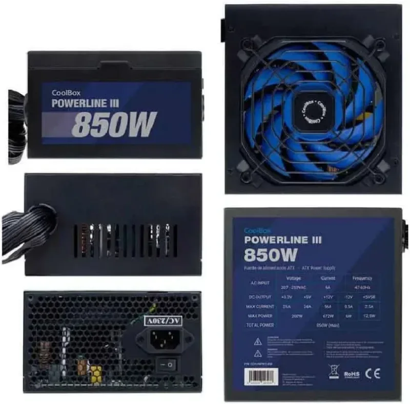 Alimentation électrique Coolbox Powerline 3 850 850w Efficacité 85% - image 2