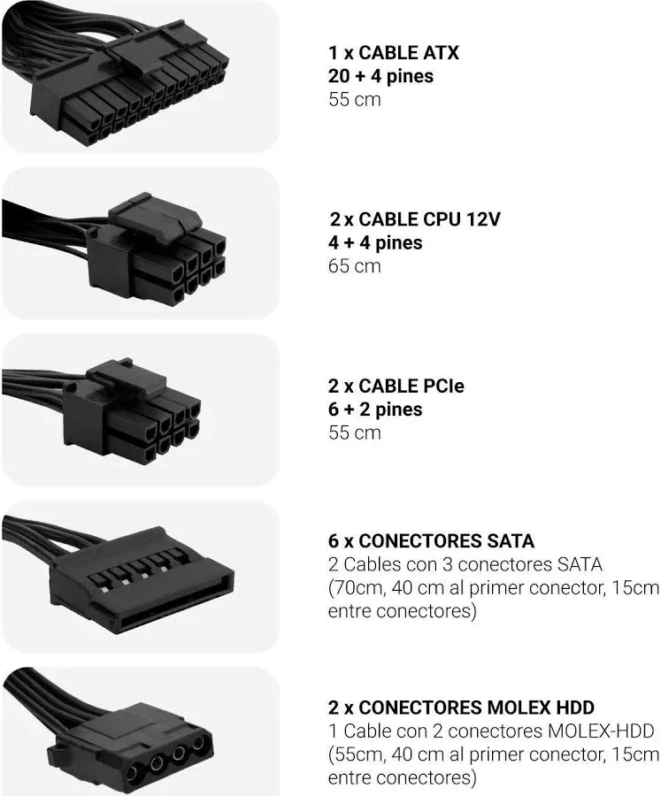 Alimentation électrique Coolbox Powerline 3 850 850w Efficacité 85% - image 5