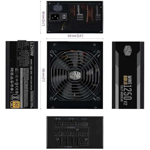 Cooler Master MWE Gold 1250 V2 1250W 80+ Gold modulaire - vue 3