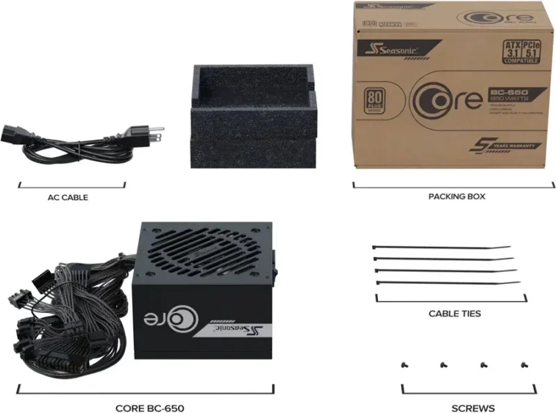 Core BC-650 ATX 3.1 alimentation  650 watt - image 3