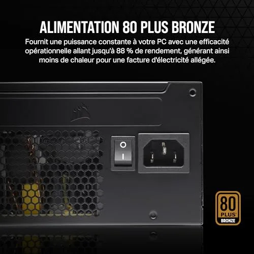 CORSAIR CX550 550W 80+ Bronze non modulaire noir - vue 4