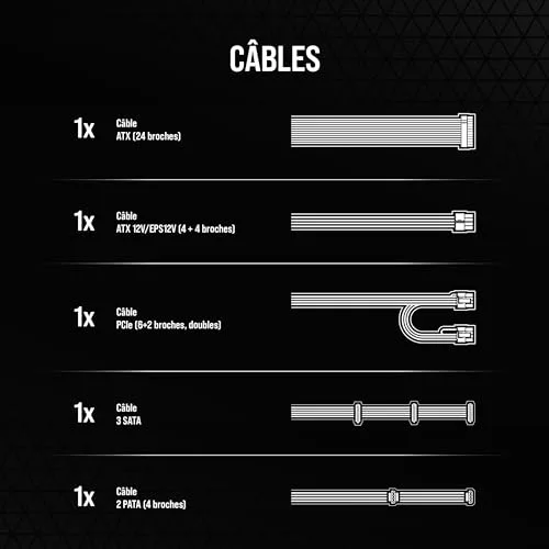 CORSAIR CX550 550W 80+ Bronze non modulaire noir - vue 6
