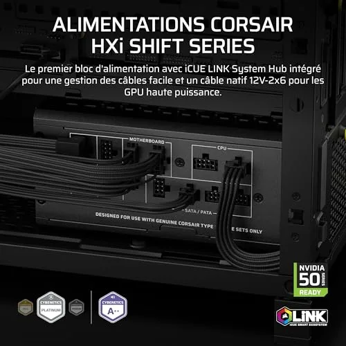Corsair HX1200i SHIFT 1200W 80+ Platinum - vue 2