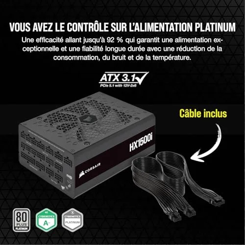 Corsair HXi Series HX1500i 1500W 80+ Platinum modulaire - vue 4