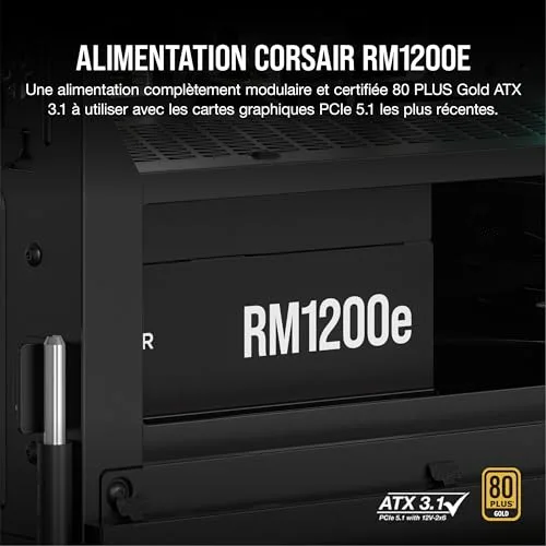 Corsair RM1200e 1200W 80+ Gold modulaire noir - vue 2