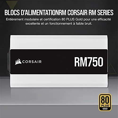 Corsair RM750 750W 80+ Gold modulaire blanc - vue 2