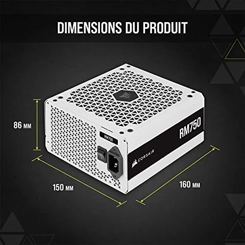 Corsair RM750 750W 80+ Gold modulaire blanc - vue 7