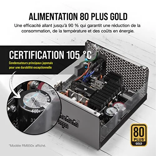 Corsair RM750x 750W 80+ Gold modulaire noir - vue 3
