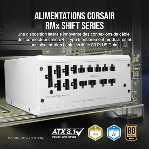 Corsair RM750x Shift White 750W modulaire - vue 2