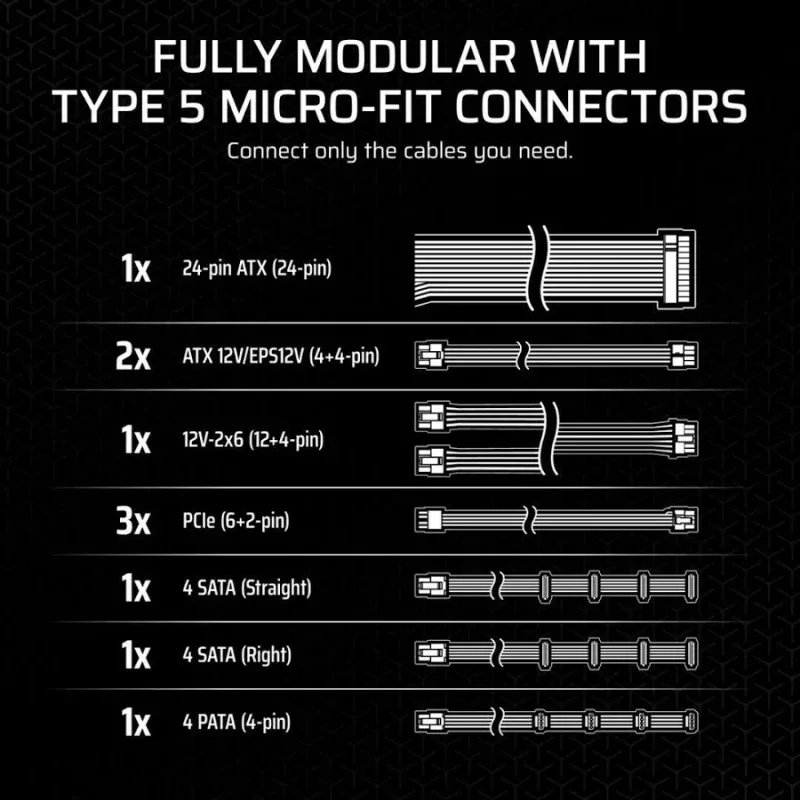 Alimentation PC modulaire Corsair SF850 850W 80 PLUS Platinum noir - image 5