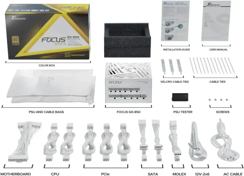 FOCUS GX ATX3.0 alimentation modulaire 850 watt - image 3